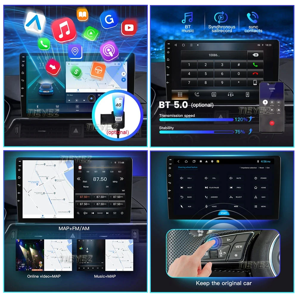 Android 13 For Toyota 4Runner 4Runner 2014 - 2023 Car Radio Multimedia Player Stereo WiFi BT Carplay Head Unit Navigation 2Din