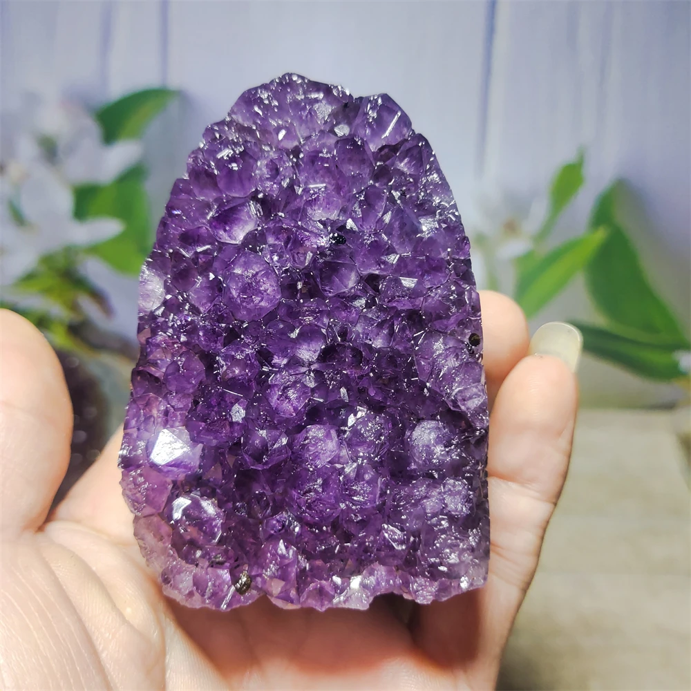 Natural Amethyst Stone Cluster Quartz Crystal Druzy Geode Specimen Healing  Reiki