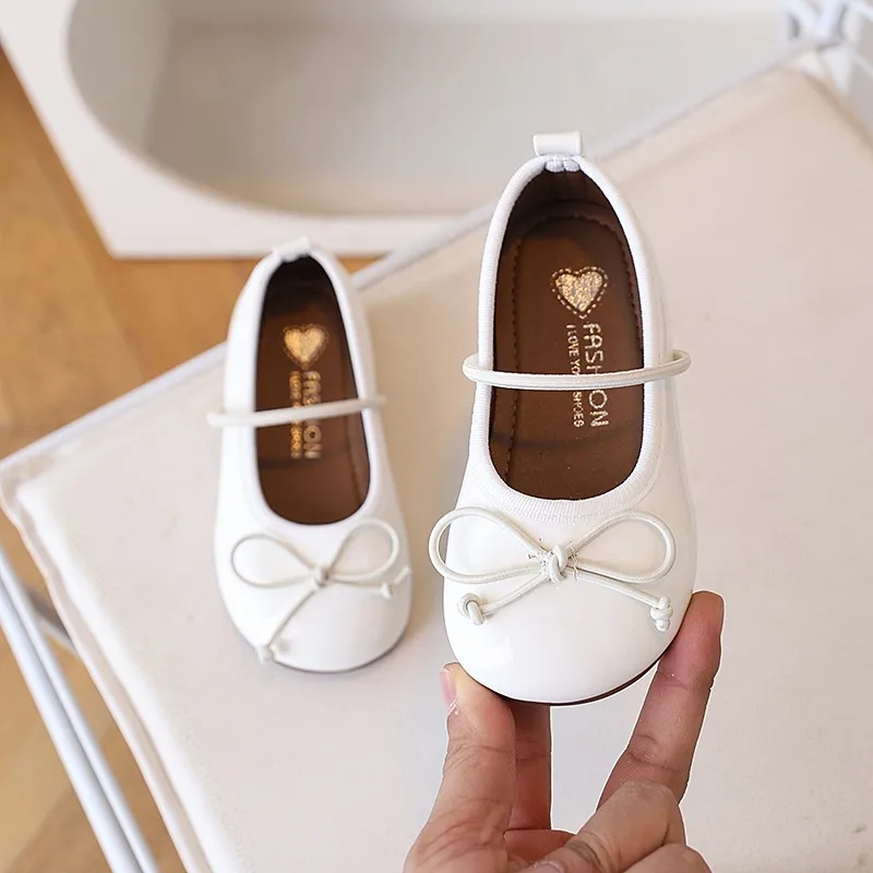 Girls Leather Korean Style Soft Flats