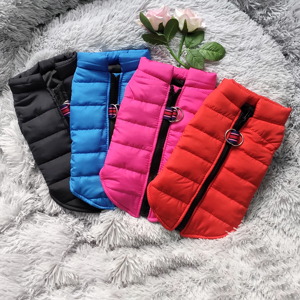 Dog Jacket Vest Winter Dog Clothes With D-Ring Warm Puppy Clothing for Small Dogs Cats Waistcoat French Bulldog Chihuahua Coat