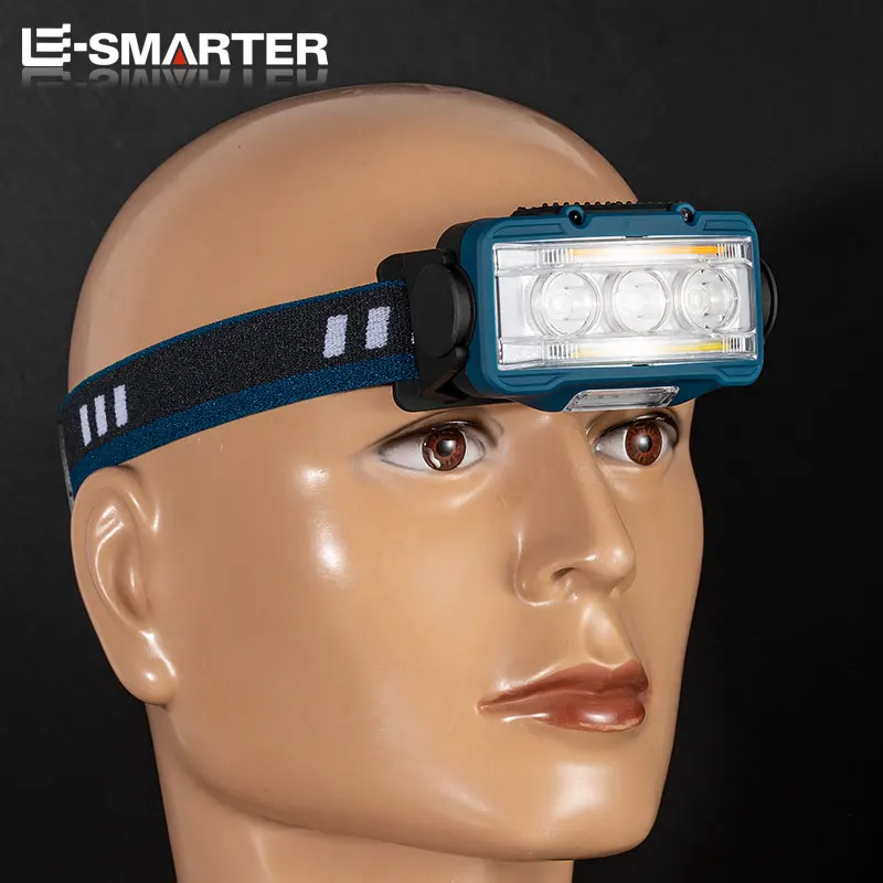 충전식 전조등 1800mah 슈퍼 밝은 빛 유도 LED 헤드 라이트 방수 캠핑 Biut-in 18650 리튬 배터리