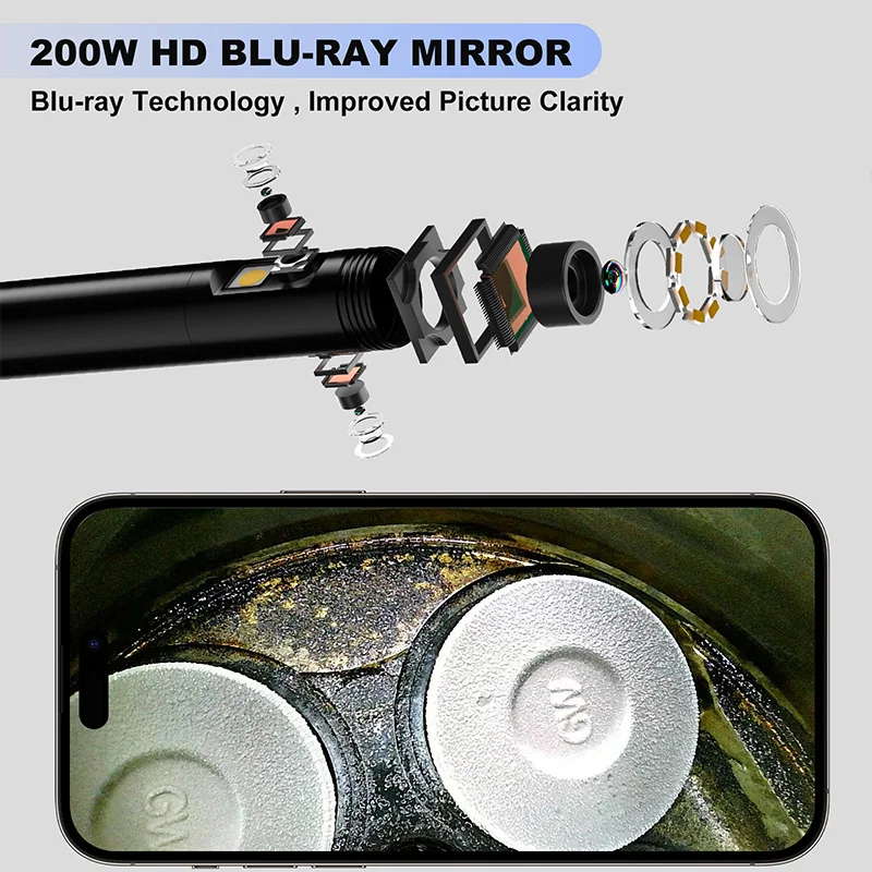 Triple Lens WIFI Endoscope HD1080P Single Dual Lens Wireless Pipe Inspection Borescope Camera Car Check Waterproof LEDs 2600mAh 4