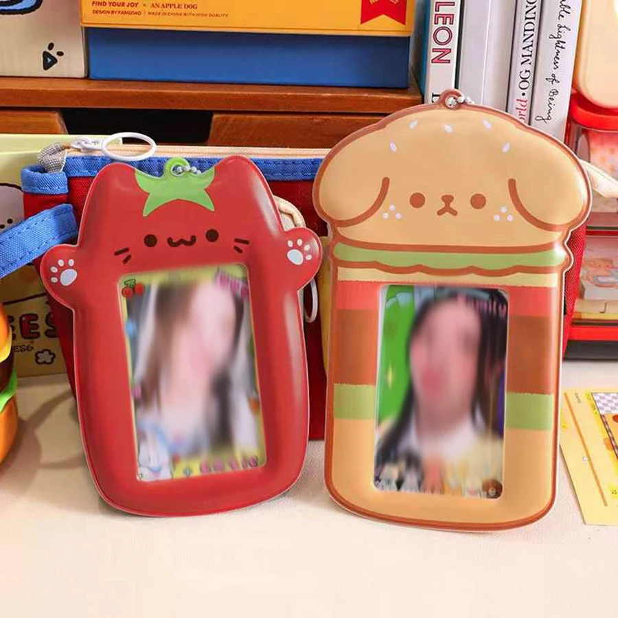 Photocard Holder Keychain 1pcs PVC Cartoon Photo Card