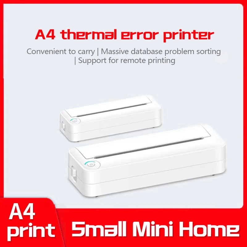 

A4 Portable Thermal Printer Small Home Study Office Printer Suitable For Error Document Contract Book Printing A4 Thermal Paper