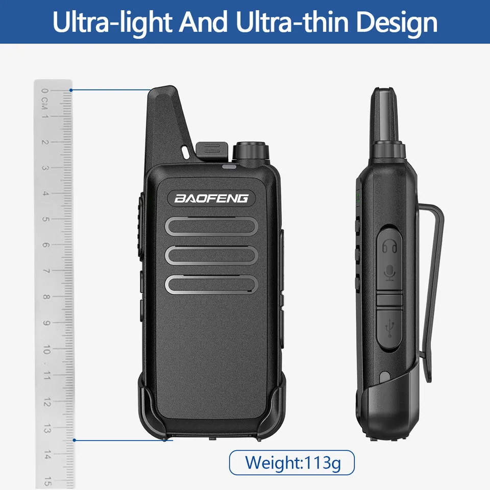 1-6 PCS Baofeng BF-T20 UHF 400-470MHz Mini Walkie Talkie Two Way Radio + Earpiece