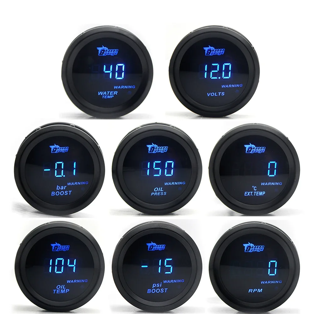 52mm Digital Car Gauge Boost/Temp/Oil/Volt/EGT/RPM 1