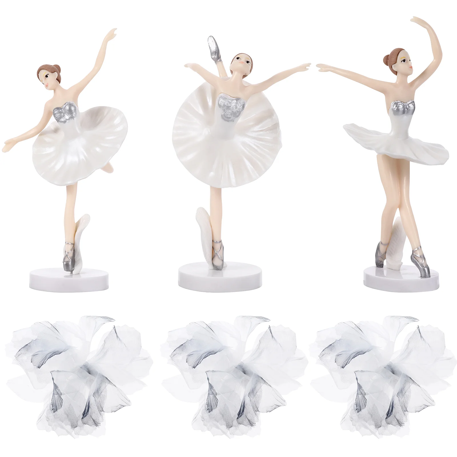 

Beautiful Cake Decorations Elegant Ballerina Adornment Set Plastic Dancing Girl Crafts Figurines