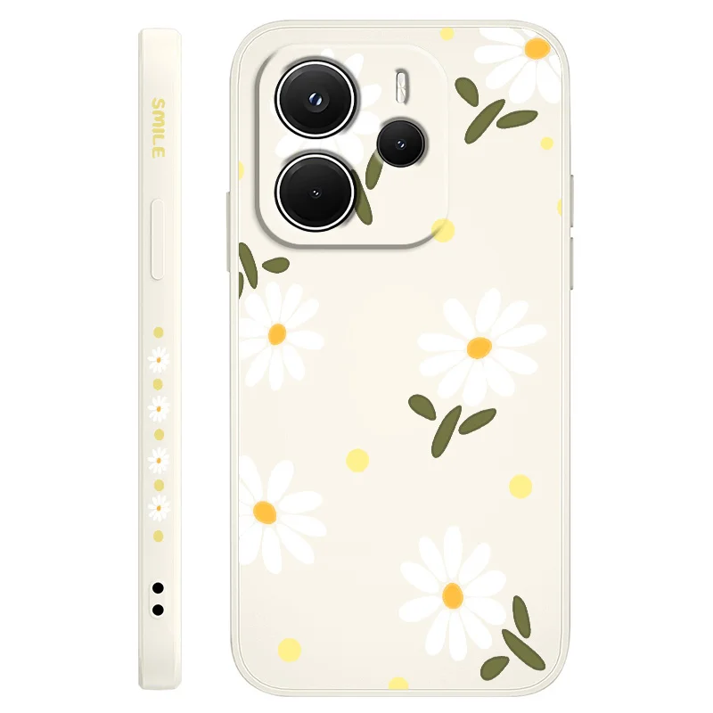 Elegant Daisy Liquid Silicone Phone Case - Enhanced Protection & Style