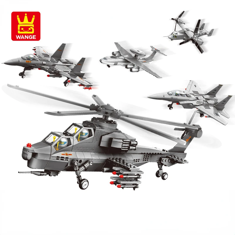

WANGE Military Model Combat Aircraft Small Bricks Building Blocks Educational Toys DIY Assembled Toys for Kids Boy Free Shipping