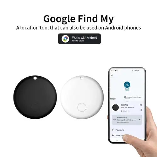 Bluetooth Smart Tags for Android Smart Finder Item Locator Works with Google's Find My Device App, Keys, Luggage, Backpack