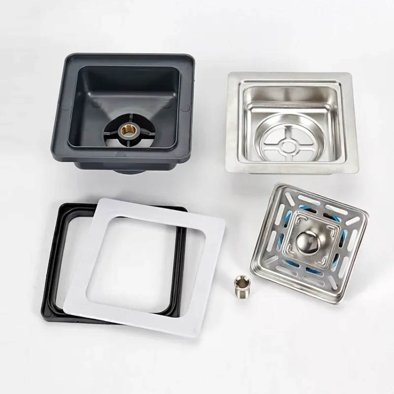 Sink Strainer Stainless Steel Sink Square Drainer Kitchen Drains Strainers Filter Dregs Deodorant Hose Flume with Overflow Kitchen Accessories sink filter,kitchen sink filter,sink strainer,kitchen sink strainer