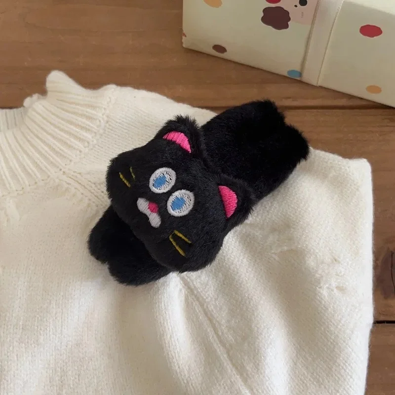 Black kitten hairpin