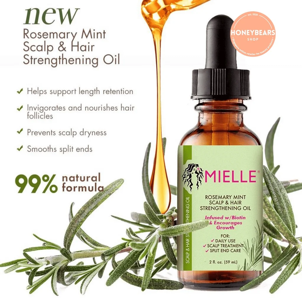 MIELLE ROSEMARY MINT SCALP & HAIR STRENGTHENING OIL 2 OZ.