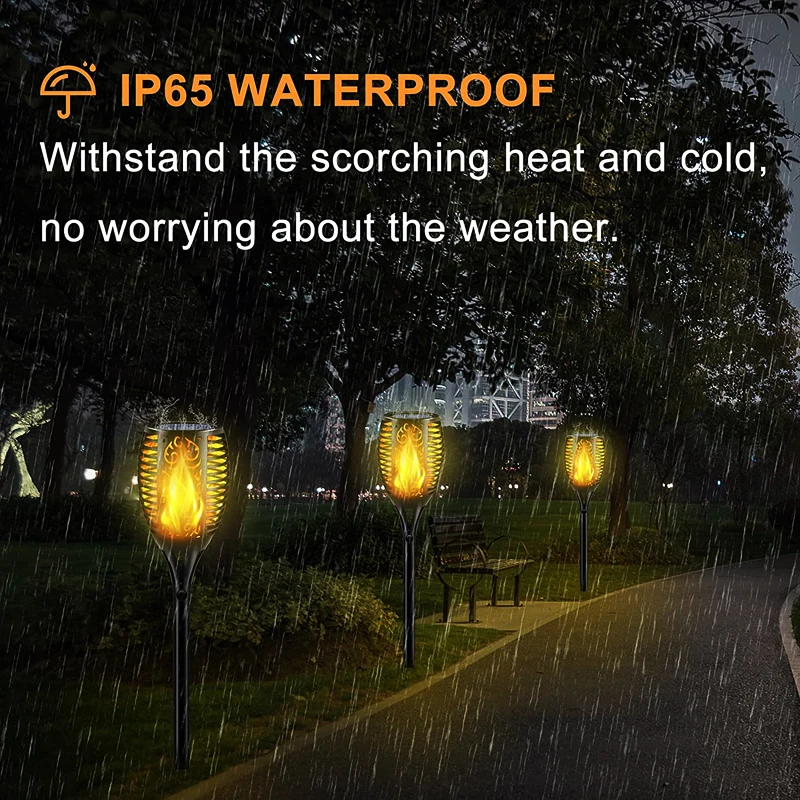 Outdoor Solar LED Torch Lights Sunlights Flashlight Waterproof Garden Decoration Lantern For Patio Street Balcony Yard Pathway