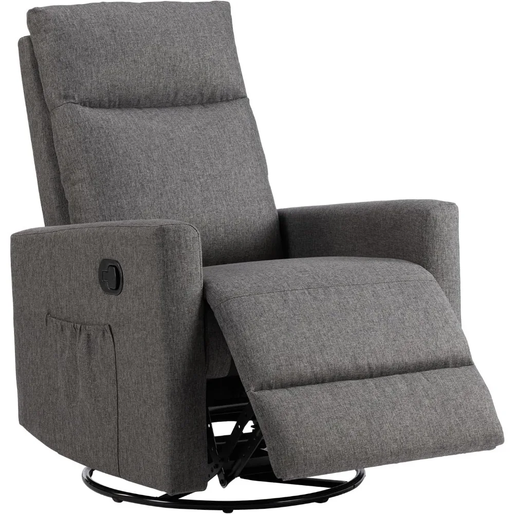

Sweetcrispy Swivel Rocking, Glider Rocker Recliner, Nursery Chair with Extra Large Footrest for Living Room, High Back,