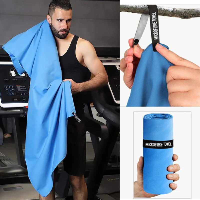 Portable gym swimming yoga beach towels Thickened ultra-soft microfiber towels sports fast-drying absorbent camping towels 3