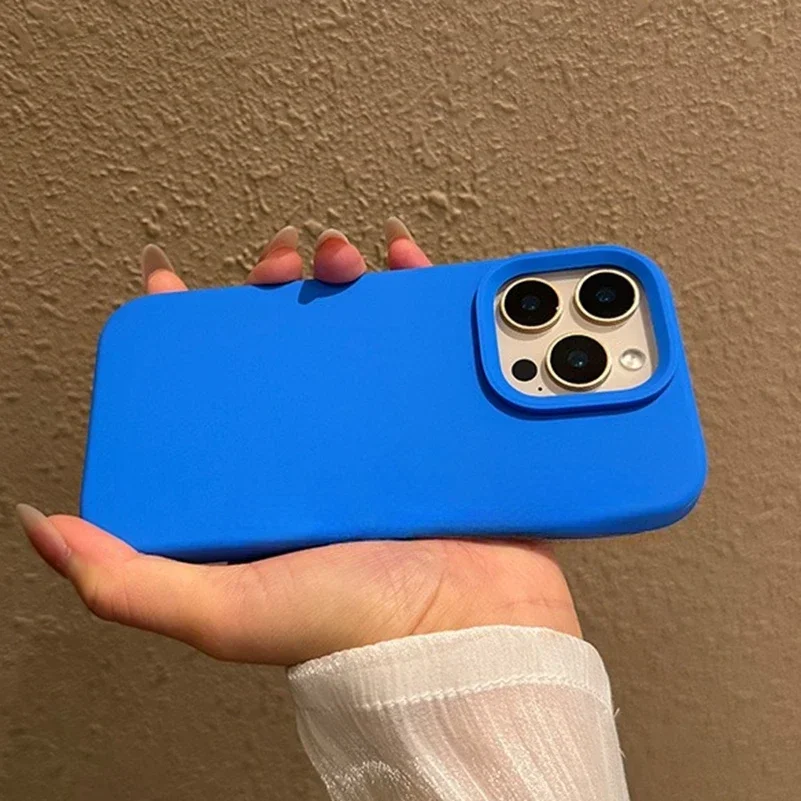 Candy Solid Color Matte Soft Silicone Phone Case with Camera Control Button