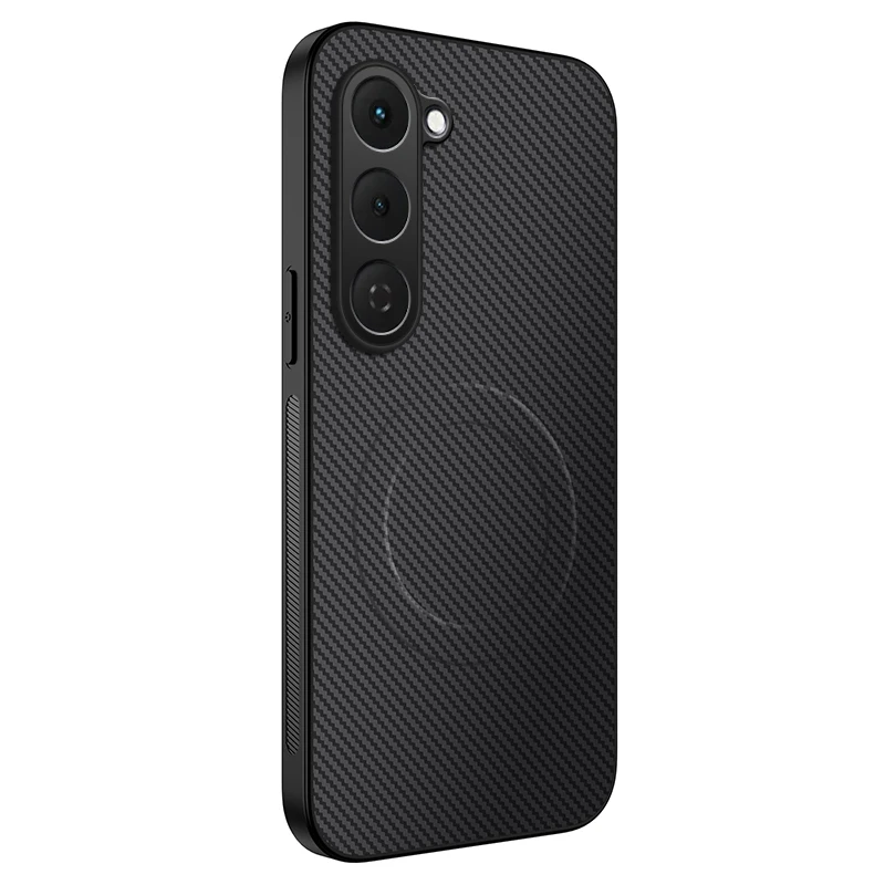 Luxury Carbon Fiber Business Phone Case - Magnetic Armor Shockproof Cover