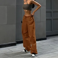 Y2k Cargo Women Drawstring Pants Low Waist Sweatpant Streetwear Vintage Baggy Wide Leg Trousers Oversized Parachute Jogger Pants - Image 5