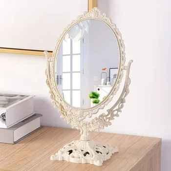 Miroir de maquillage Vintage miroir de maquillage de bureau européen miroir de maquillage minimaliste Double face 1