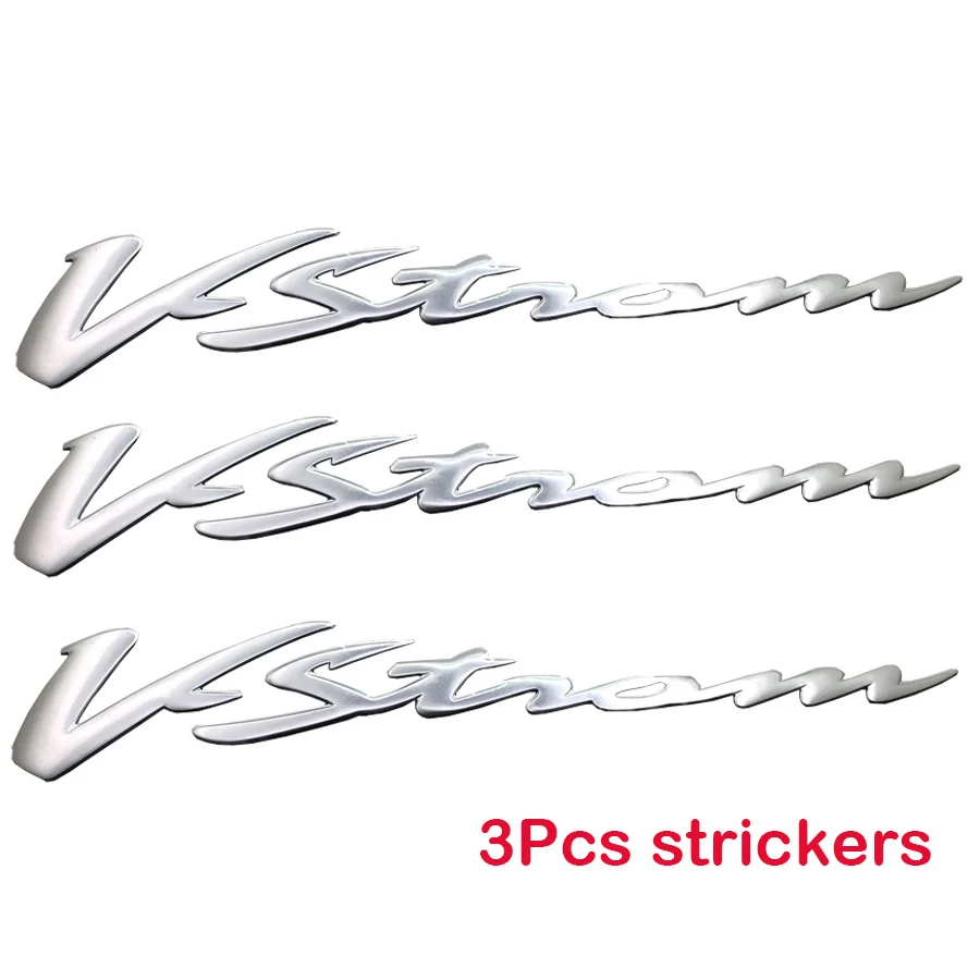 Per Suzuki Vstrom Dl 250 Dl 650/Xt Dl1000/Xt Tutte Le Serie 2 Pcs Moto Emblema Cromato Riflettente Scooter Decalcomanie Distintivo
