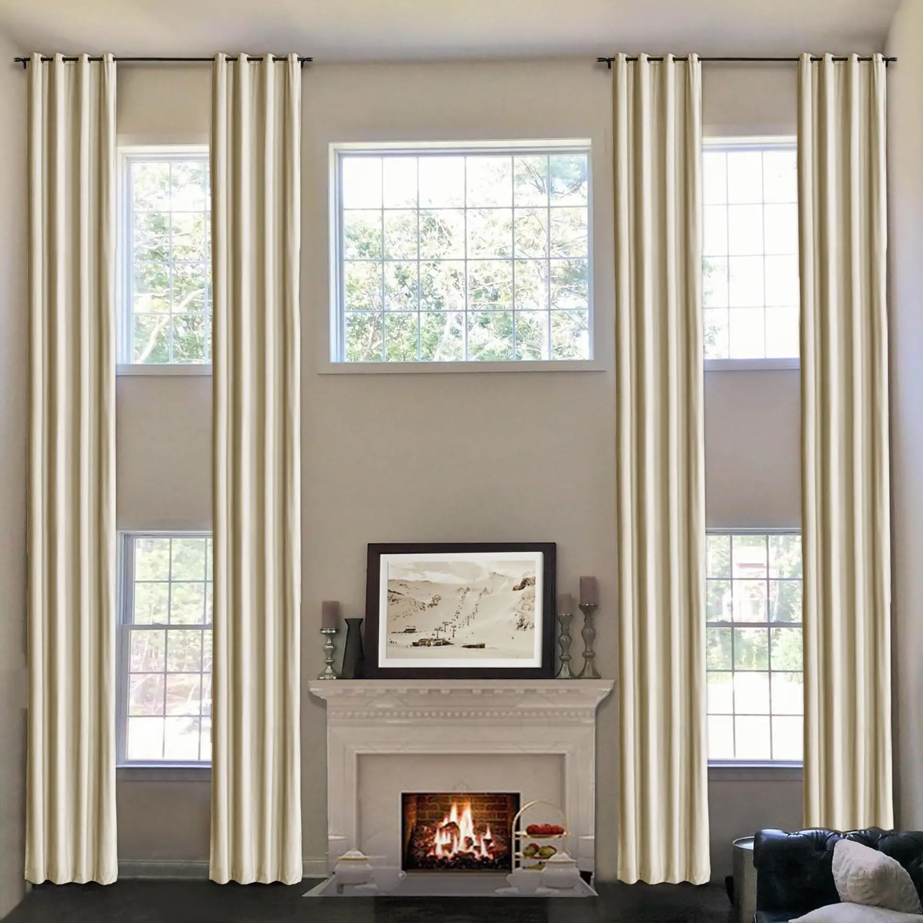 

550CM Height Custom Made 85% Blackout Velvet Curtains 400CM High Ceiling 450CM Length Living Room Extra Long Curtains