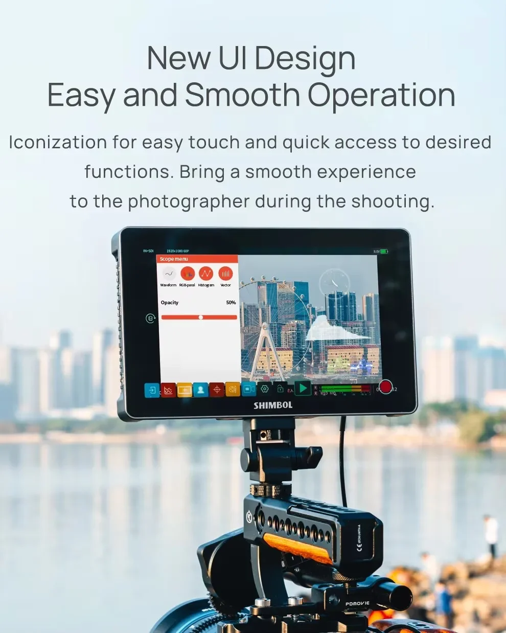 Shimbol Memory 7 Pro Professional Video Recording Monitor 7 Inch Touchscreen 4K HDMI 3D LUT Output 2200Nits for DSLR Cameras