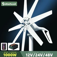 Éolienne à axe horizontal 1000W 1KW 12V 24V 48V, générateur éolien certifié CE, énergie gratuite, démarrage à basse vitesse, hors réseau pour usage domestique 2