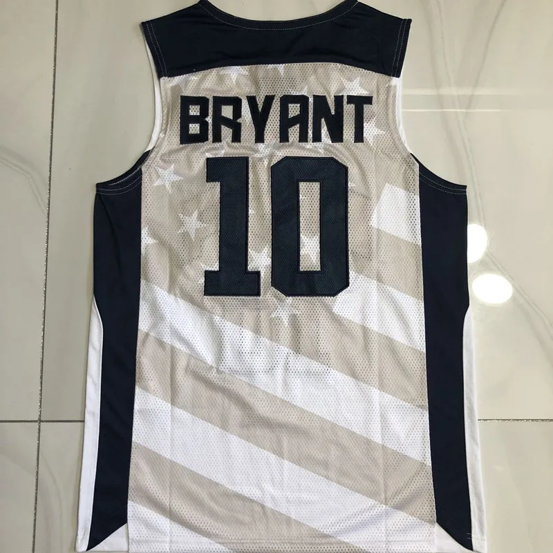 🏀🔥KOBE BRYANT USA Olympic Dream Team #10 Basketball Jersey Size L  White🔥🏀