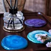 Nordic Natural Agate Stone Flake Texture Transparent Multi-color Coaster Insulation Pad Jewelry Display Tray 2