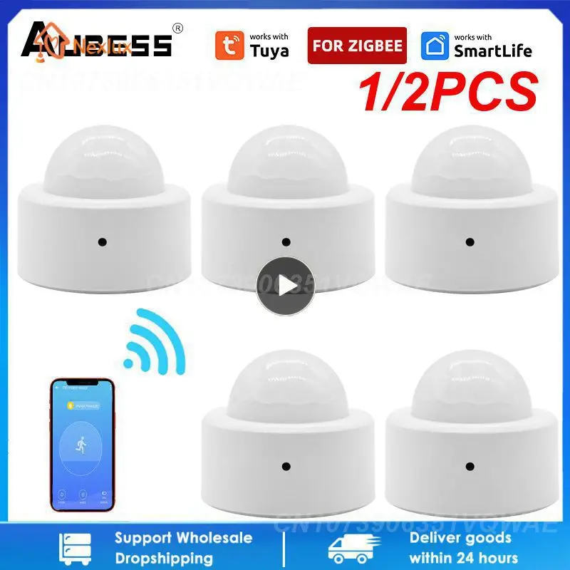 1/2PCS Zigbee3.0 Tuya Smart Body Movement Detector Mini PIR Motion Sensor Wireless Human Body Sensor Works With Tuya
