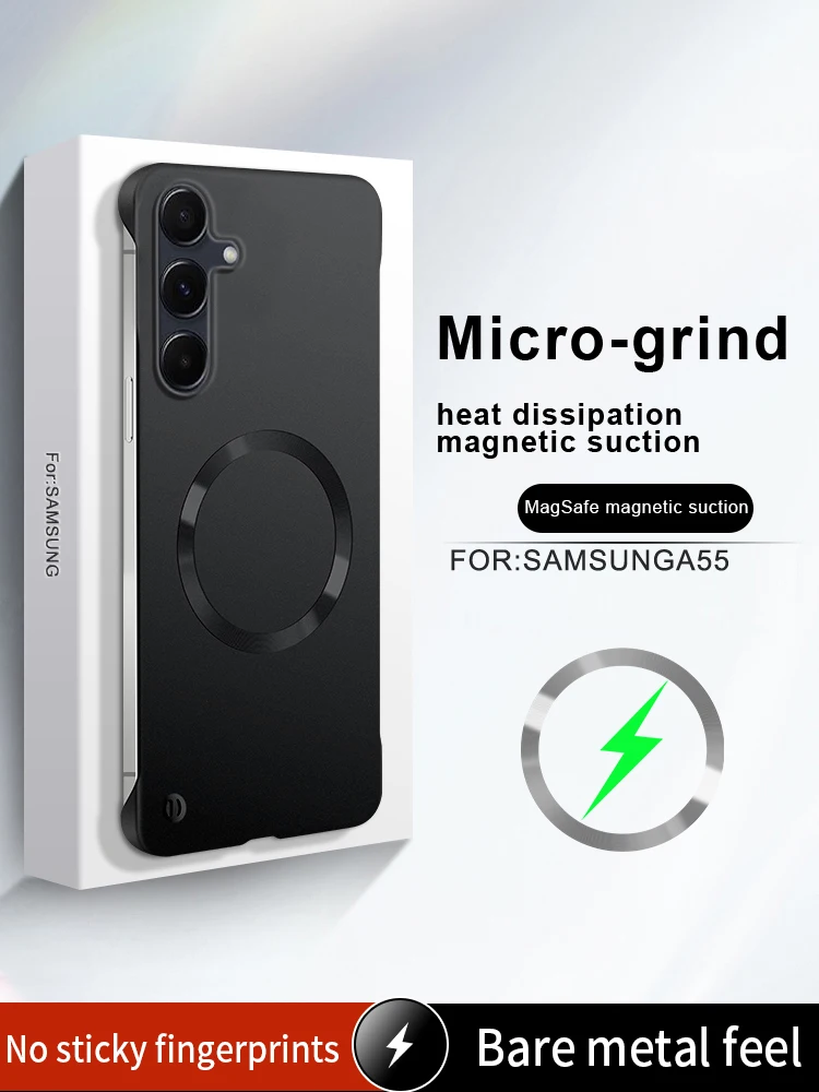 Ultra Thin Matte Metallic Paint Magnetic Case with Wireless Charging