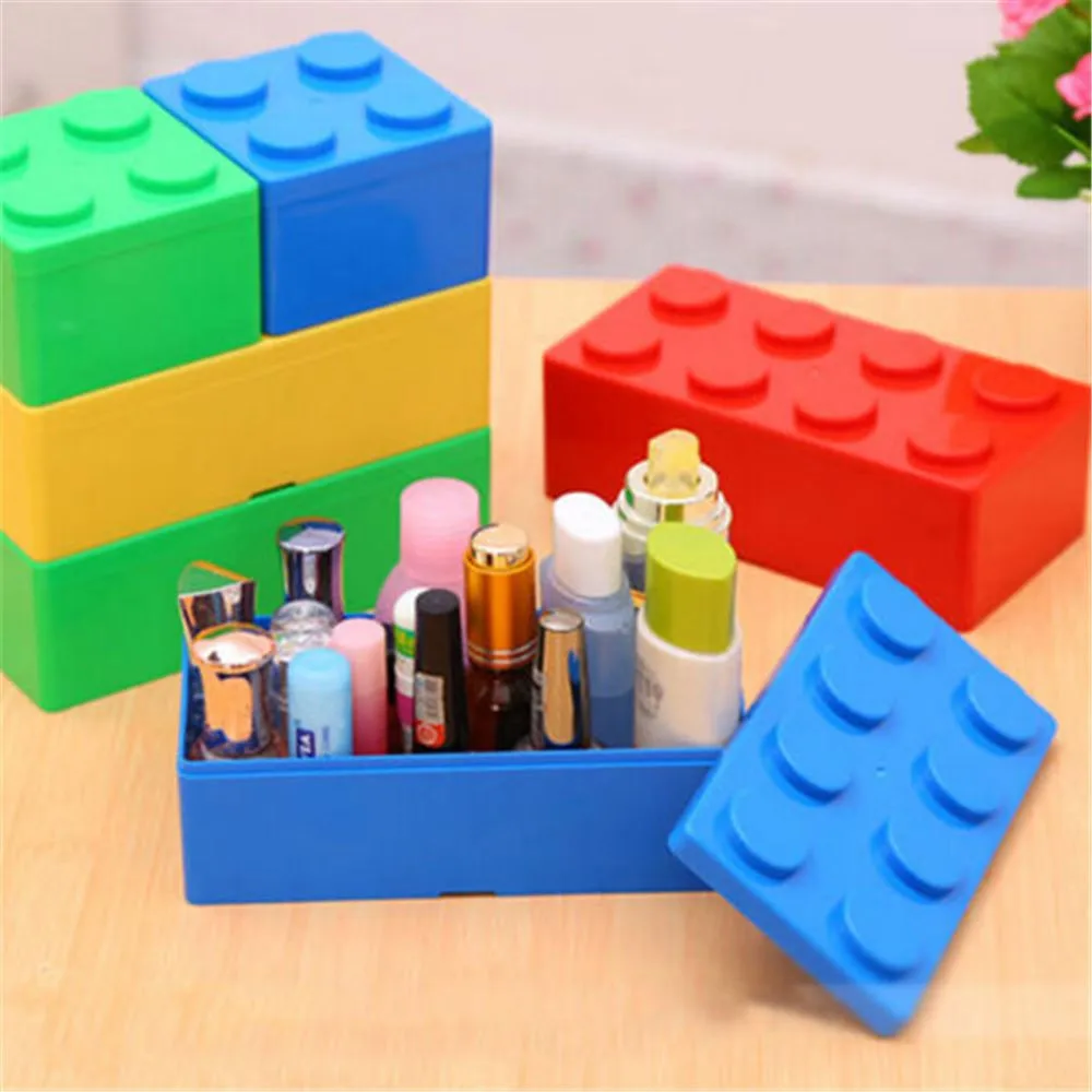 Creativo Building Block Shapes Storage Box Contenitore Da Tavolo In Plastica Salvaspazio Per Bambini Giocattolo Per Ufficio Casa Keeping