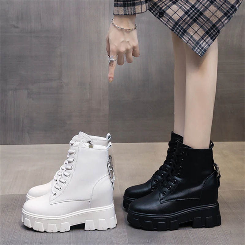 

Women Boots High Heels Autumn Shoes Round Toe Luxury Designer Lace Up Boots-Women Stiletto Ankle Wedge Rock Ladies Fashion 2023