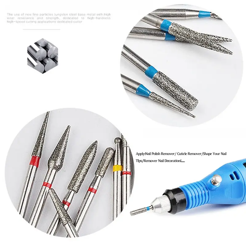 Manicure Tools 30 Pcs/Box Diamond Tungsten Nail Drill Bit Set Carbide Milling Cutter Manicure Removing Gel Polish Electric Accessories
