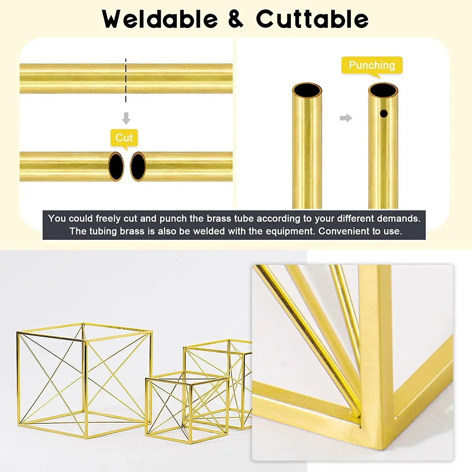 Versatile Brass Round Tube - Multiple Diameter and Length Options Available
