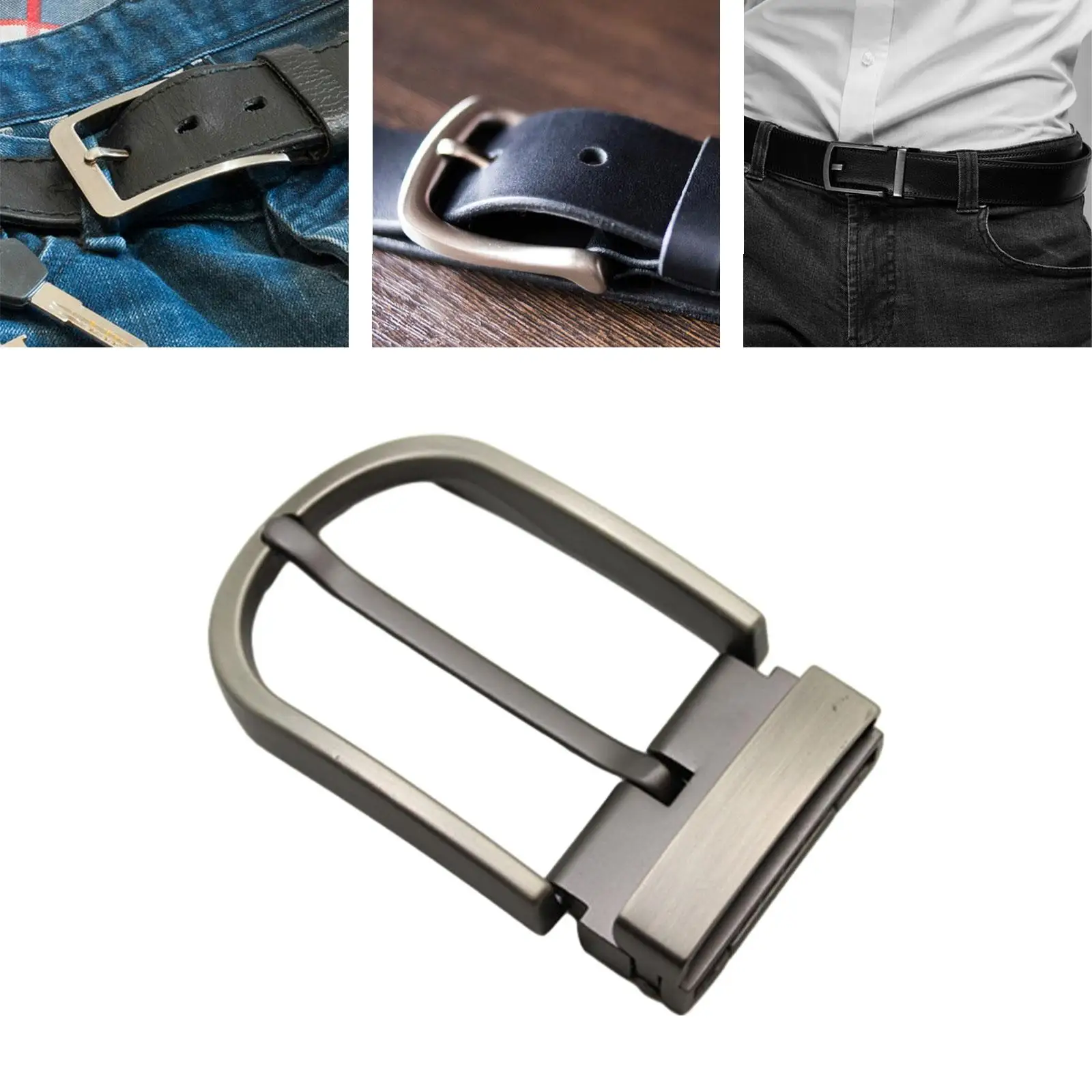 

Alloy Belt Buckle Mens Fashion for 37mm-39mm Belt for Leather Strap Reversible Single Prong Replacement Rectangle Pin Buckle