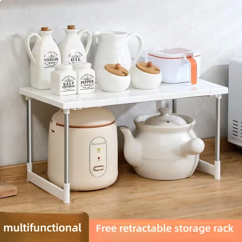Multi Functional Stretchable Kitchen Storage Organizer Holder Rack for Space Saving Storage Shelves in Cabinet For Bathroom