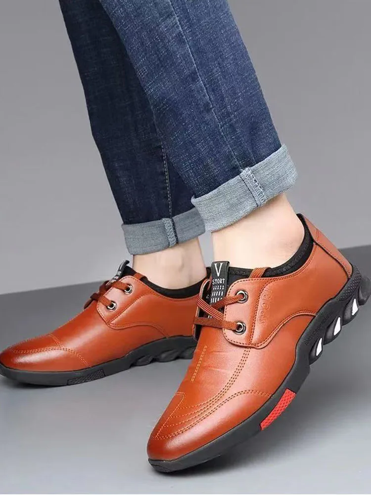 Men Leather Shoes Casual Loafers Sneakers
