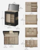 SONGMICS Jewelry Box with Glass Window, 5-Layer Jewelry Organizer with 3 Side Drawers, Jewelry Storage, with Big Mirror, Modern 3