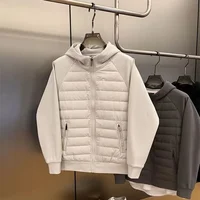 2024 New Men's Women's Spring Autumn Thin Cotton Quilted Jacket Simple Casual Cardigan Sweatshirt Hooded Couple Jacket 1