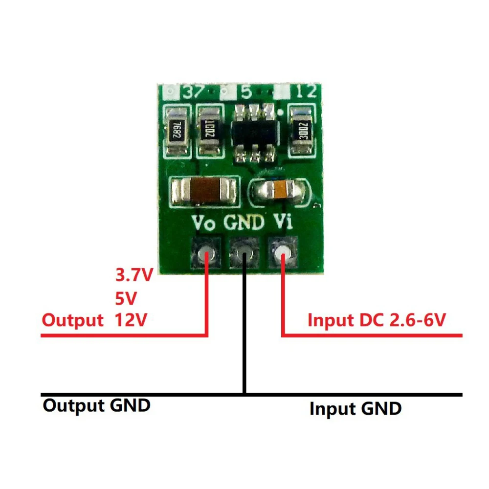 DC DC DC 2.6 6V ~ 3.7V 5V 12V 1A 부스트 스텝 업 컨버터 모듈 전압 레귤레이터 보드 핀 없음 ...