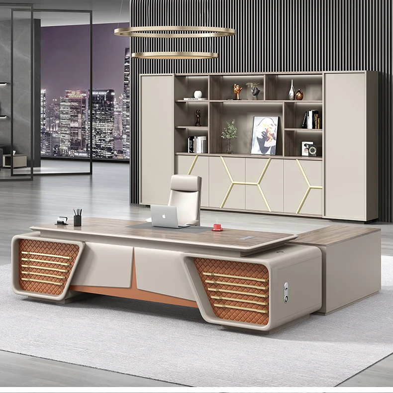 Description Picture 6 of itemConference Modern Desk Organizer Makeup Music Reception Wooden Desk Table Drawer Vanity Mesa Para Compuatador Furniture Office