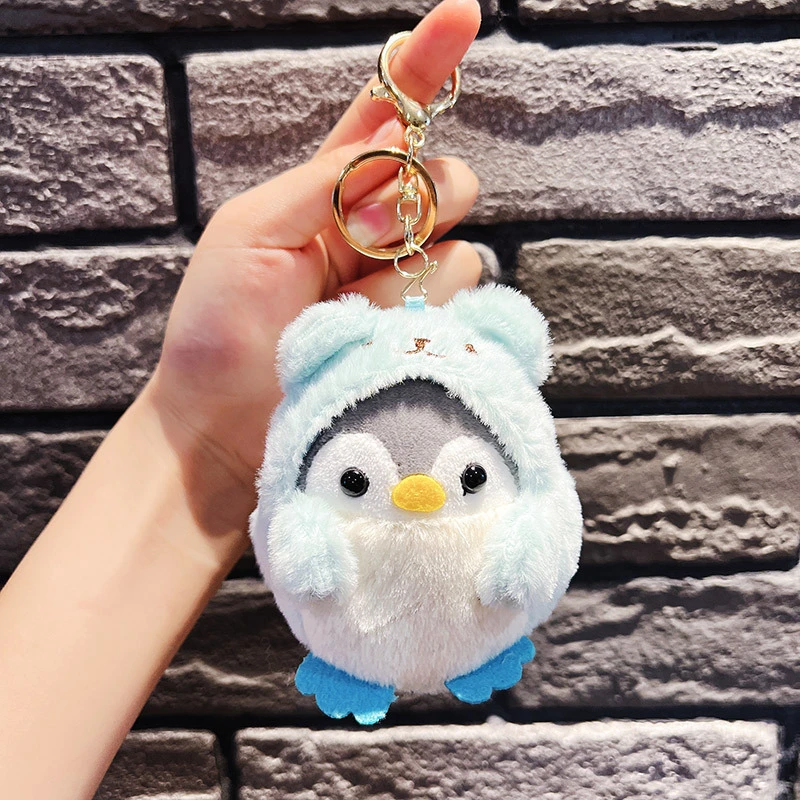 Plush Key Chain Cartoon Day penguin pendant plush doll key chain cute bag pendant