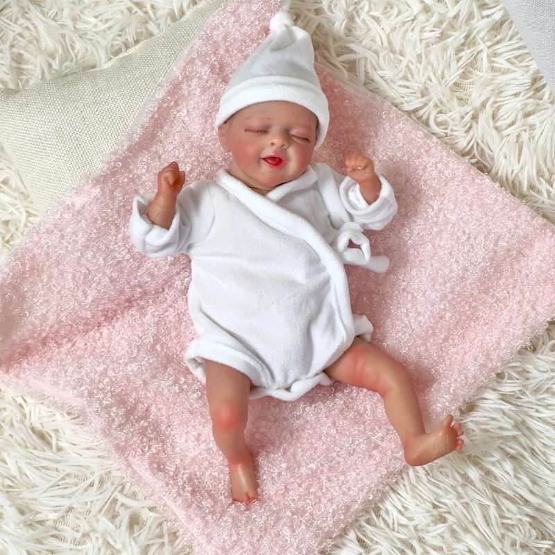 

10'' Real Like Baby Doll Reborns Toy Toddler Sleeping Doll Stuffed Cotton Reborns Doll that Looks Real with EyesClose