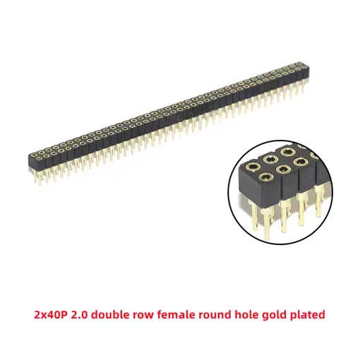 5 Pcs Round Hole Pin Header 2.0MM/2.54MM Pitch Row Female/Male, Single Row 1x40P Row 2x40P Double Row Pin Round Pin Gold Plated - Image 16