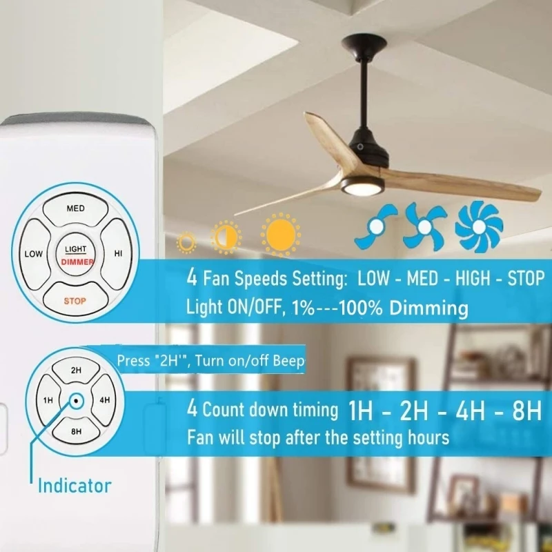 Fan Lamp Controller Universal Ceiling Fan Lamp Smart Wireless Remote Controller Kit Timing Control Switch Adjusted Wind Speed