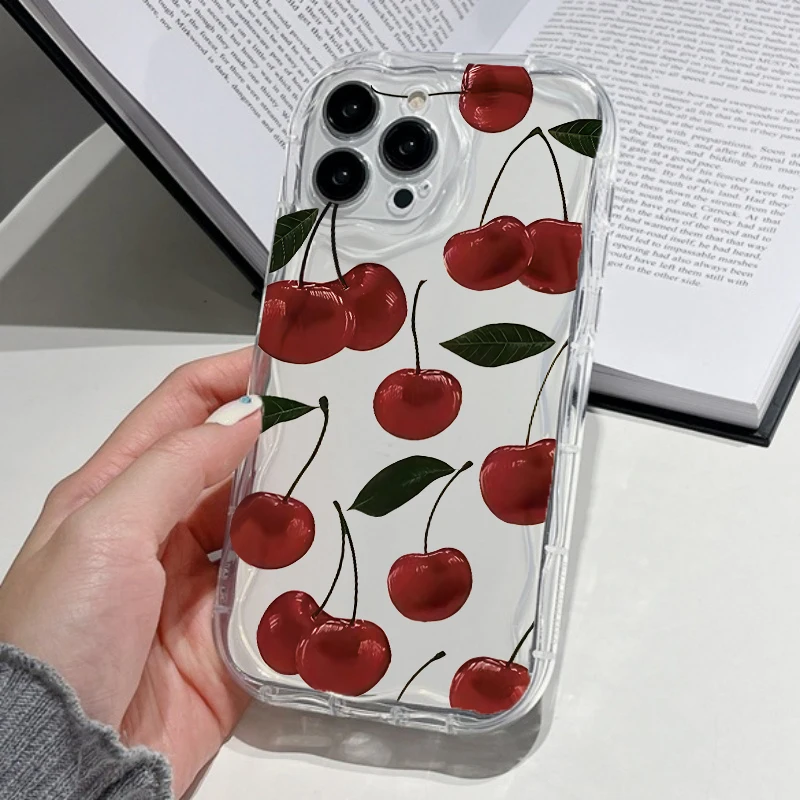 Fashion Flower Strawberry Shockproof 3D Wave Silicone Phone Case