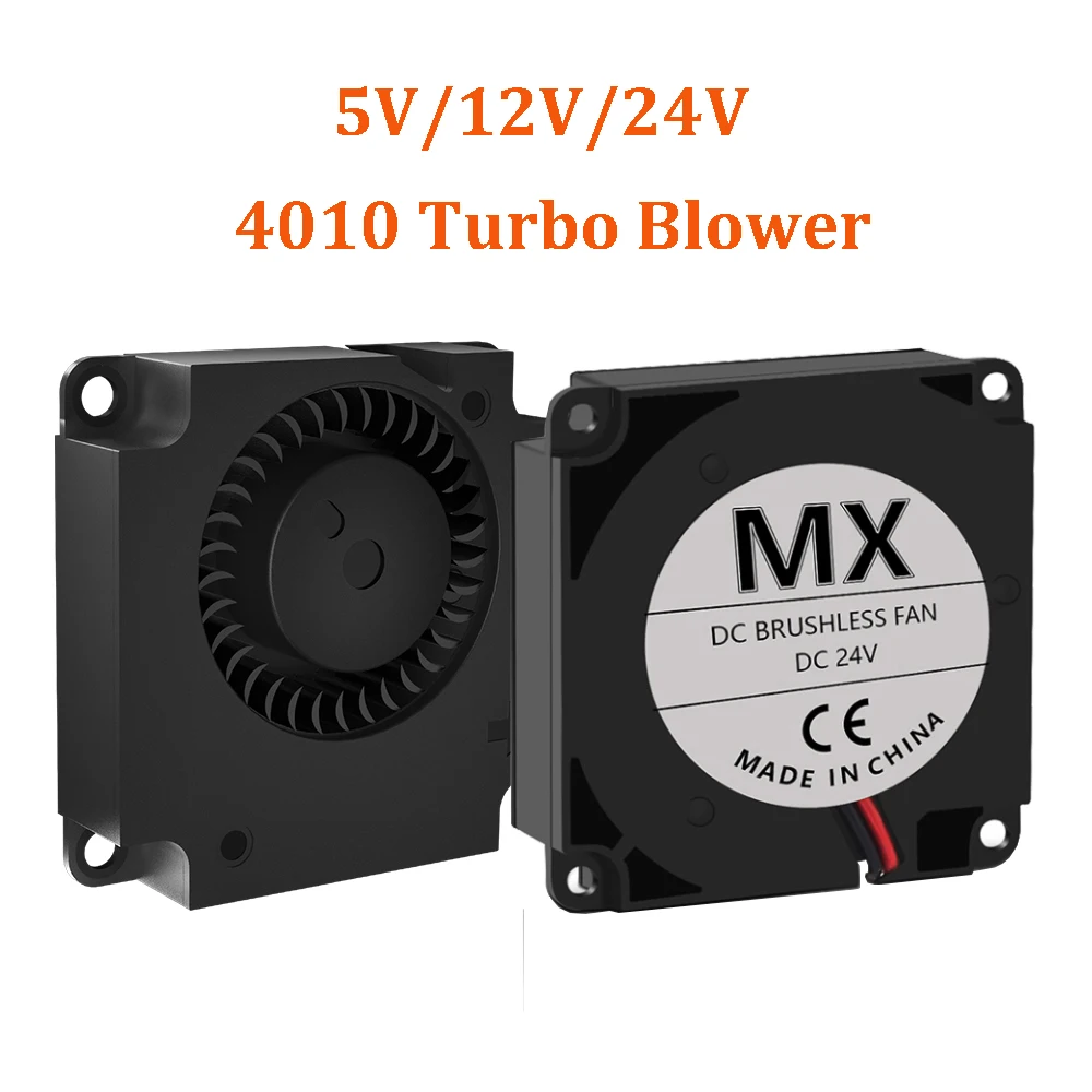 

4pcs DC 5V 12V 24V 4010 Turbo Blower Cooling Fan XH2.54 2PIN 3D Printer Extruder Turbo Fans For Ender 3 Ender5 CR10 Computer CPU