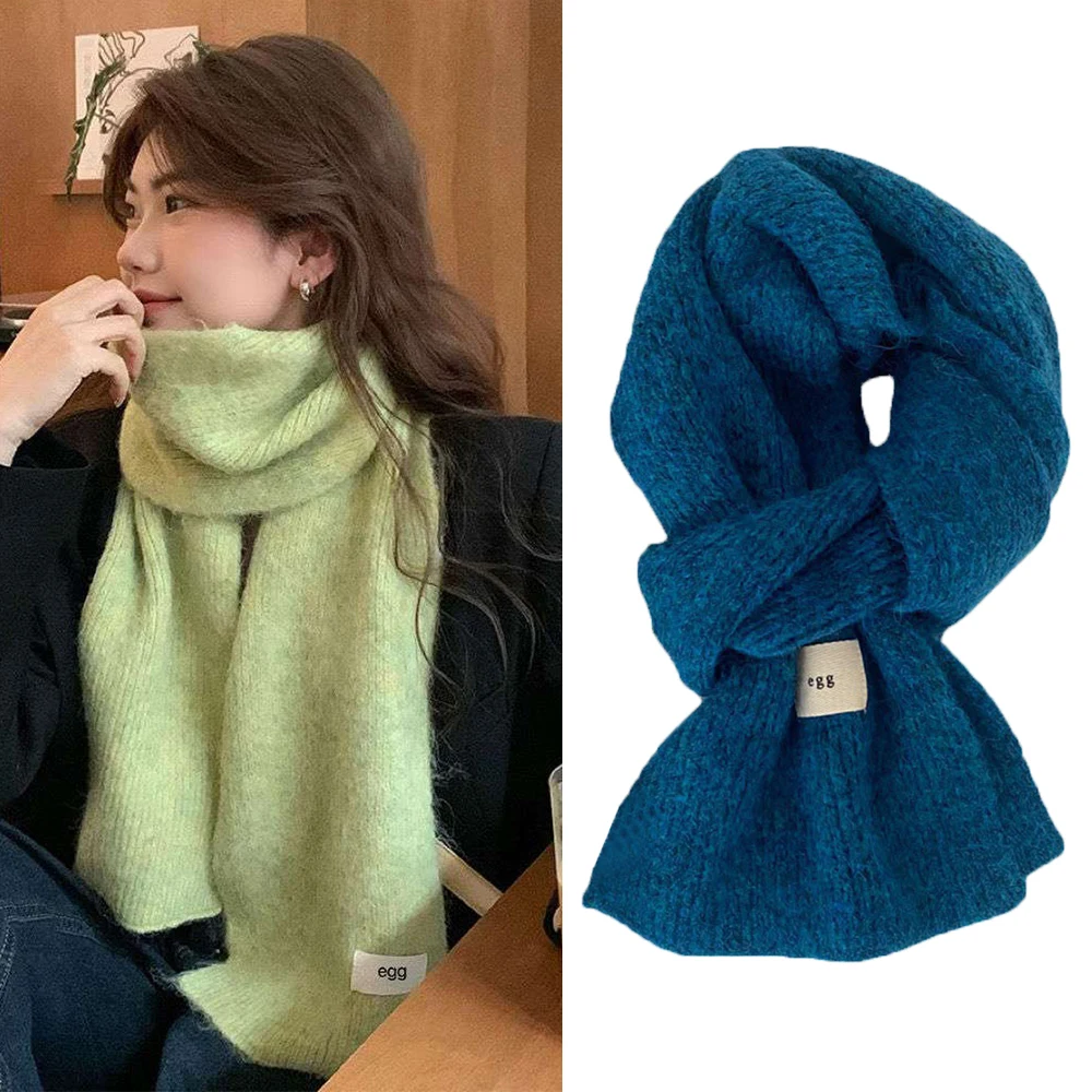 

Women's Winter Scarves Cashmere Scarf Thicken Warmer Soft Pashmina Stole Wraps Female Pure Color Knitted Long Scarf For Women